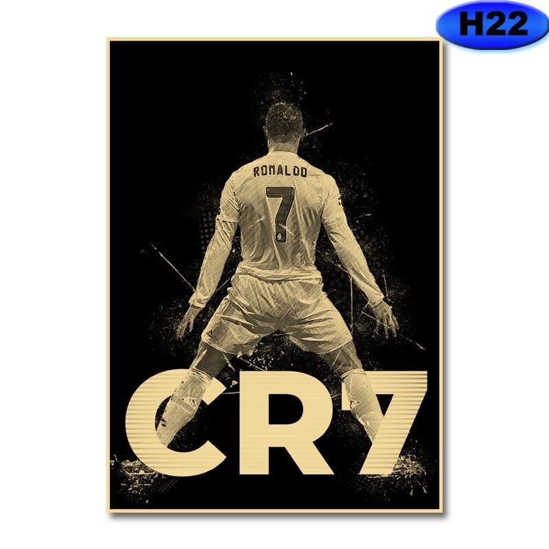 Product Introduction of โปสเตอร์และภาพพิมพ์ลายนูนฟุตบอลสไตล์วินเทจ มี Messi และ Ronaldo เหมาะสำหรับตกแต่งห้องนักฟุตบอล สติ๊กเกอร์ติดผนัง 42x30cm 23