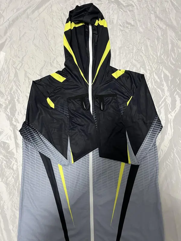 Men's All Over Print Zip Up Rashguard, Breathable Quick Drying Sun Protection Fishing Hooded Jacket, Summer Outdoor Sports Clothing for Men 2