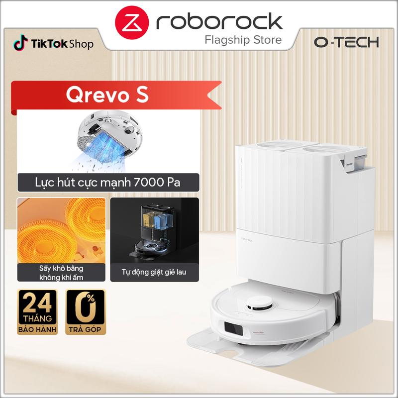 Roborock QR 798 | Qrevo S robot hút bụi lau nhà làm sạch | Sấy khô giẻ lau | Tự động đổ rác, giặt giẻ | Bảo hành 24 tháng