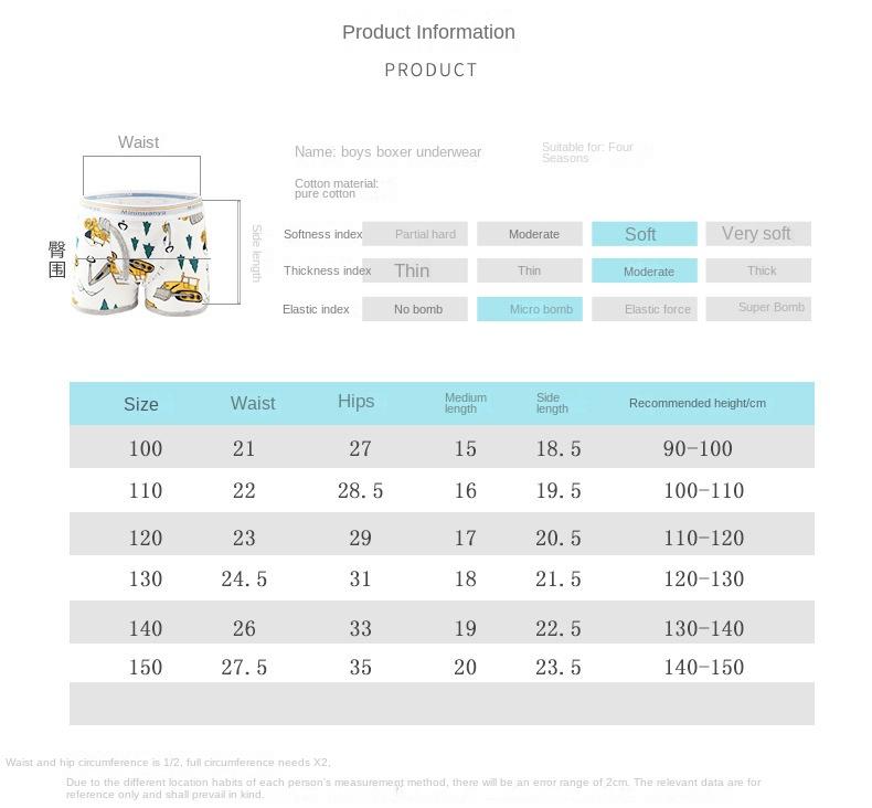 Product Introduction of Boys' Underwear Children's Boxer Shorts Cartoon Baby 0
