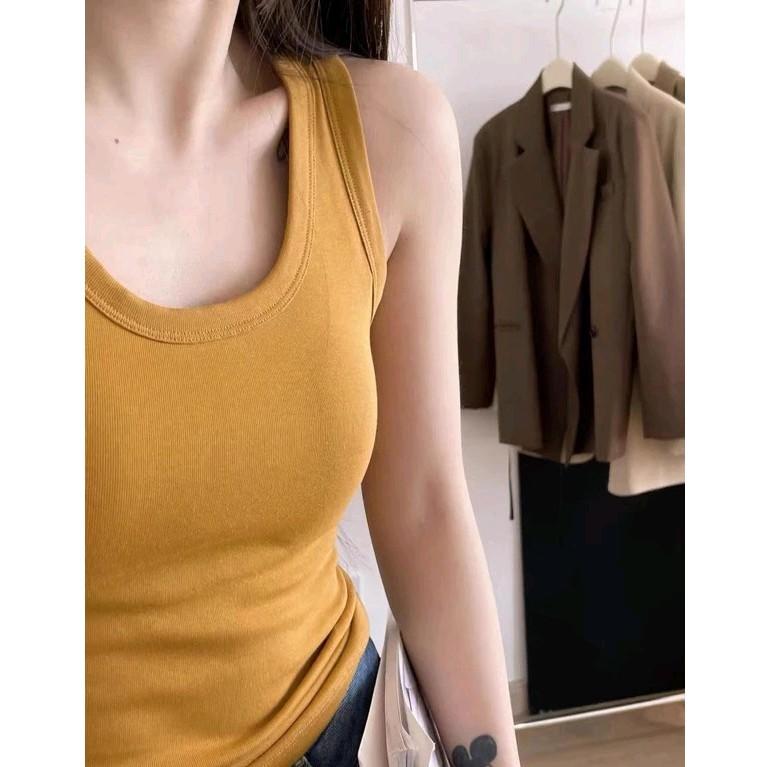 LOANPRO Áo ba lỗ cotton có đệm Hàng QC M6602 Top Nữ Women Voi 1