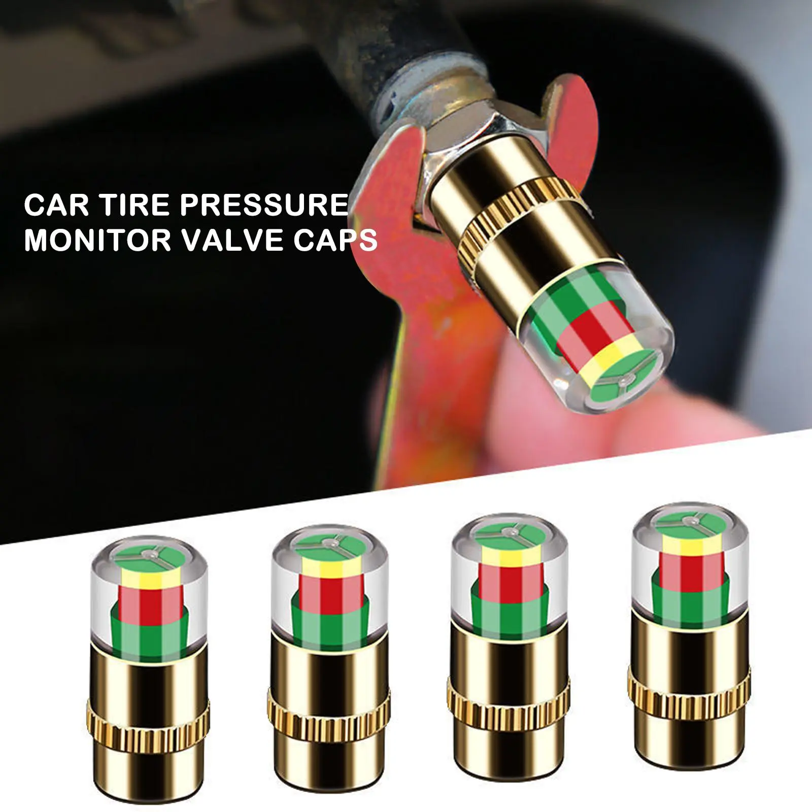 High-precision Automobile Tire Pressure Monitor, Vehicle Tire Detection Warning Cap, Valve Stem Warning Cap Tire Pressure Gauge