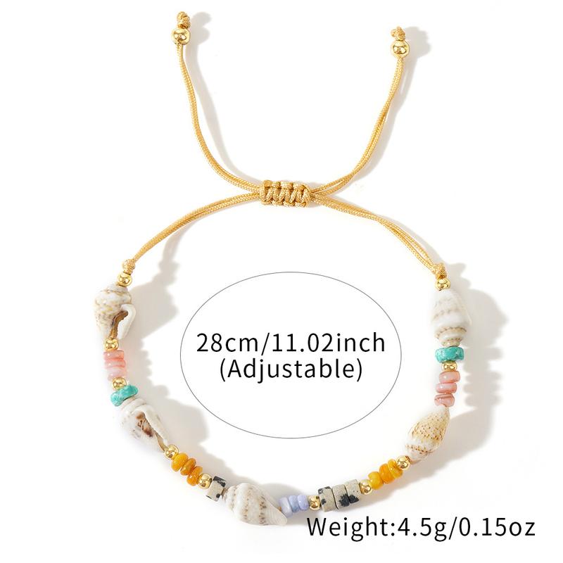 Product Introduction of Hot selling new Bohemian copper bead shell/semi precious stone spacer conch bracelet, niche and versatile 12