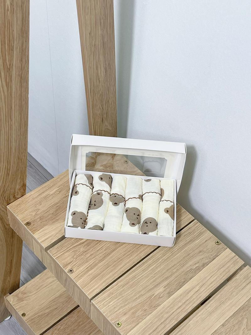 Product Introduction of Khăn sữa Muslin hộp set 6 Cho Bé 1