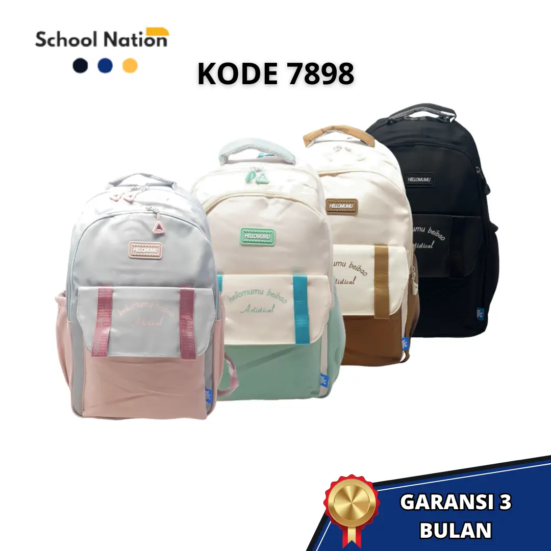 Tas Ransel Sekolah Anak Perempuan Fashion Polyester Anti Air Premium Import SMP SMA - 7898