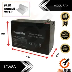 KANEDA AKI KERING BATERAI SPAYER ELEKTRIK UPS 12V 8AH / BATTERY ACCU UPS ALAT SEMPROT HAMA 12 VOLT 8 AMPERE