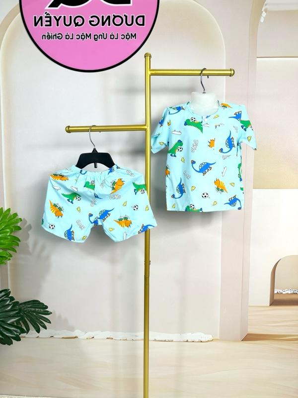 Product Introduction of DQ5 - 02. Bộ Quần Ngắn Áo Tay Ngắn Bé Trai. Chất Vải Tole Lanh Hai Da. Size 11kg đến 12kg. 14