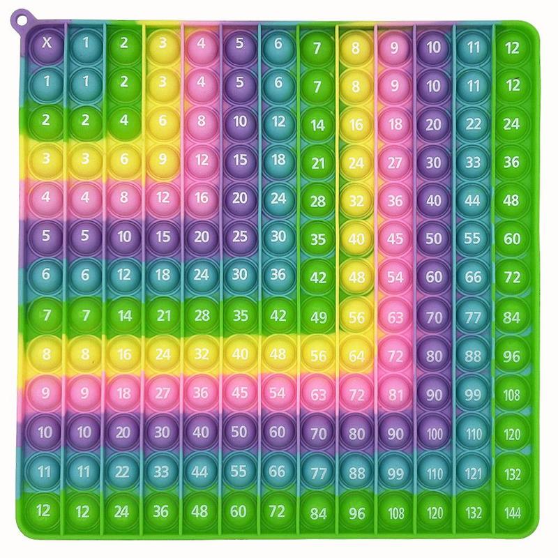 Multiplication Addition Push Its Pop Bubble Sensory Fidget Toy, 1 Count Right Angle Rainbow Educational Teaching Toy, Times Table Math Learning Toy 2