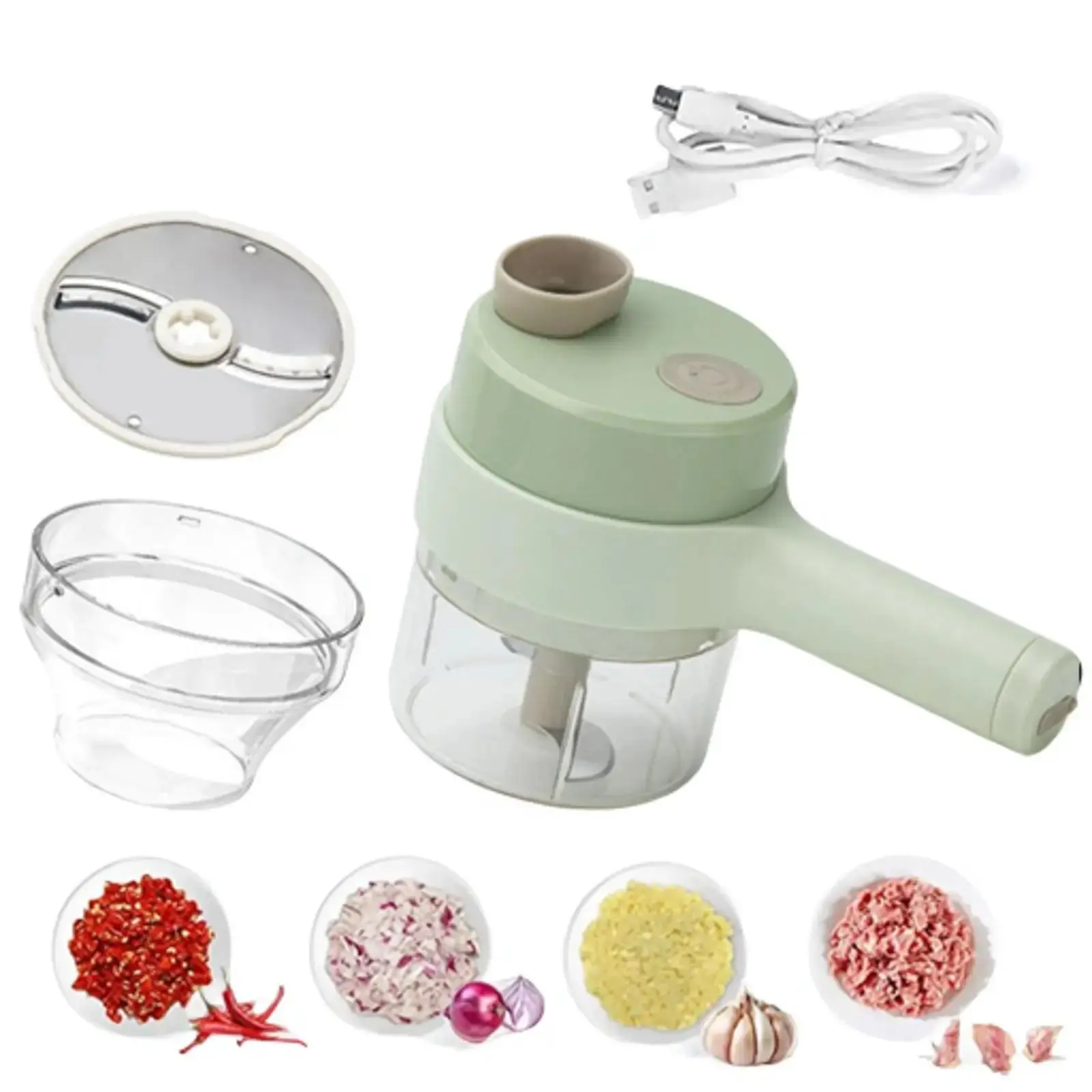 Máy Xay Cắt Lát Tỏi Ớt Rau Củ Thực Phẩm Đa Năng Mini Cầm Tay Thái Lát Cao Cấp Nhiều Cấp Độ
