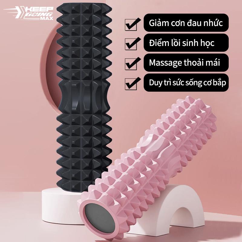 Con Lăn Yoga Massage Foam Roller - Ống Trụ Lăn Xốp Tập Thể Thao Giãn Cơ Gai Nhọn [Loại Siêu Dài 45cm] - Tập Yoga