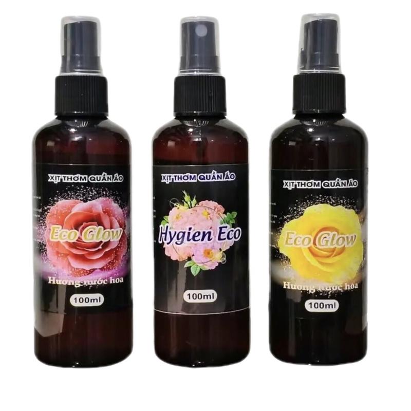 [Combo 3c] Nước xả vải khô Hygien Eco + Eco glow 100ml/c . 3 mùi  hương hoa đỏ + hương hoa vàng  + hương nước  hoa