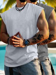 Men's Solid Tank Top, Loose Casual Sleeveless Top for Summer, Men's Clothes for Daily Wear
