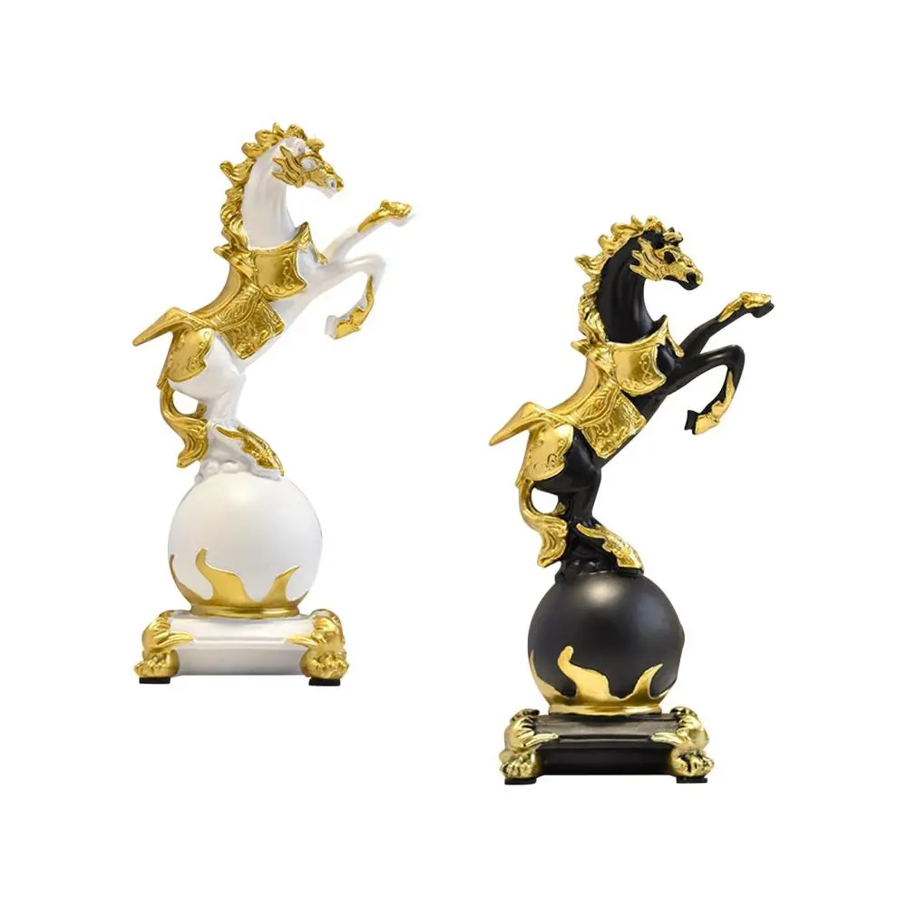 Horse Figurine Collectible Nordic Style Resin Modern Statue Desktop Ornament for Entrance Cabinet Living Room Bedroom Home Decor