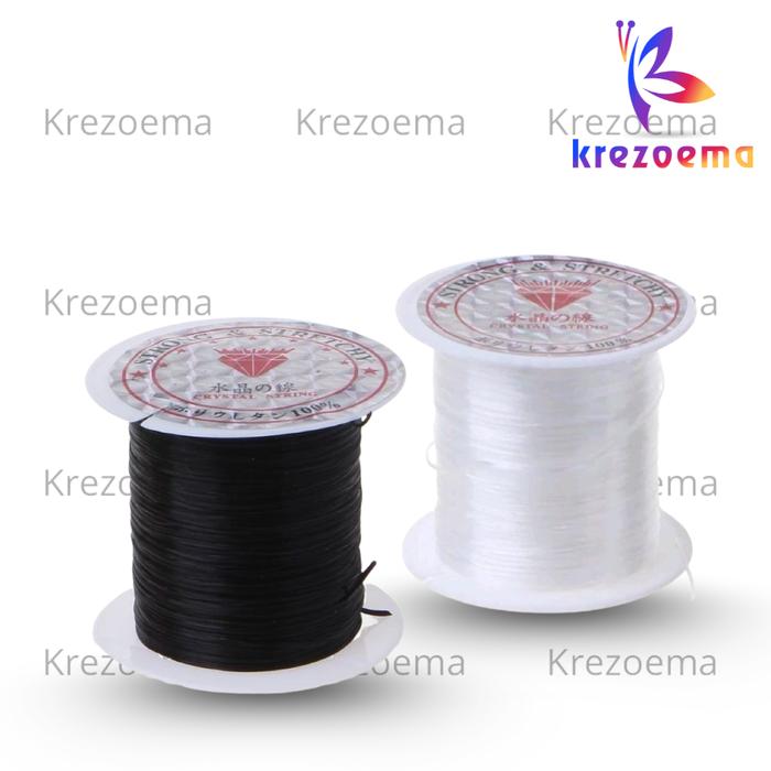 Gambar Tali Benang Karet Serat Elastis Kualitas Super Bahan Merangkai Gelang Kalung Aksesoris Diy Craft dari Krezoema shop Kab. Madiun Tokopedia