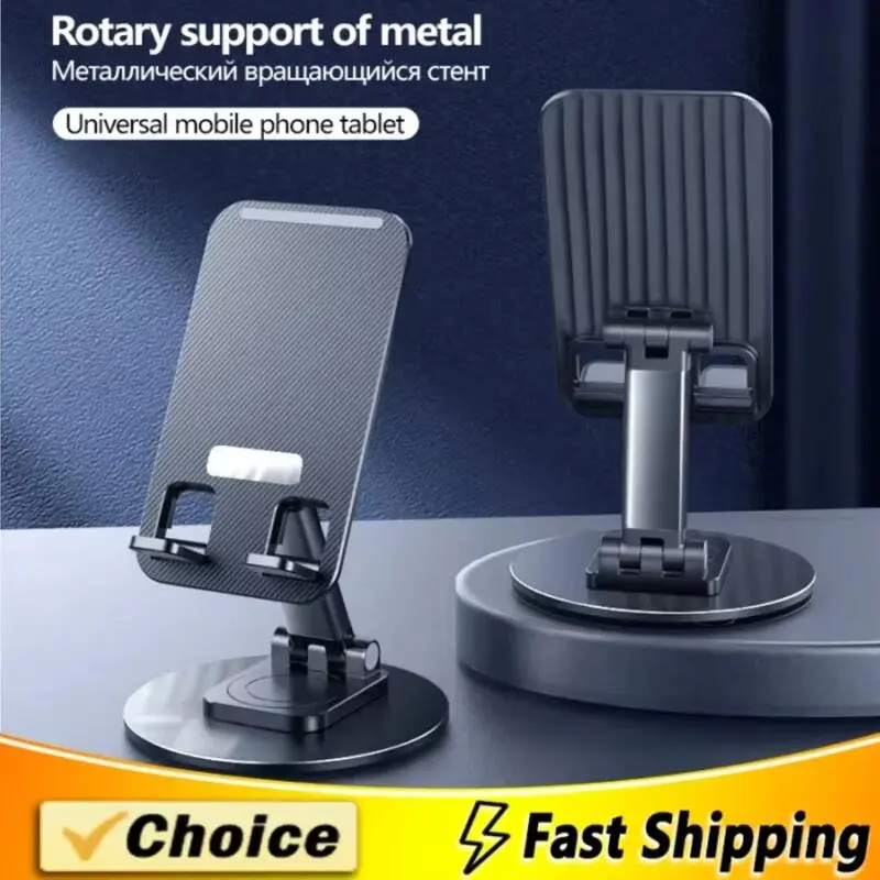 Portable Aluminum Alloy Desk Tablet Phone Holder Bracket Folding Stand For iPhone iPad Samsung Xiaomi Huawei Adjustable Support Cellphone Smartphone Mount Foldable