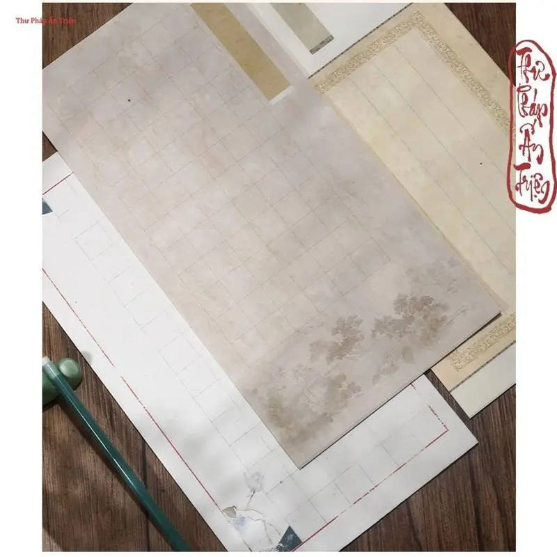 giấy tuyên chỉ luyện thư pháp 14 Mẫu Giấy Xuyến Chỉ Kẻ Ô Quốc Phong Toàn Đồ Viết Chữ Cổ Phong Bán Sinh Bán Thục Xuyến . 4