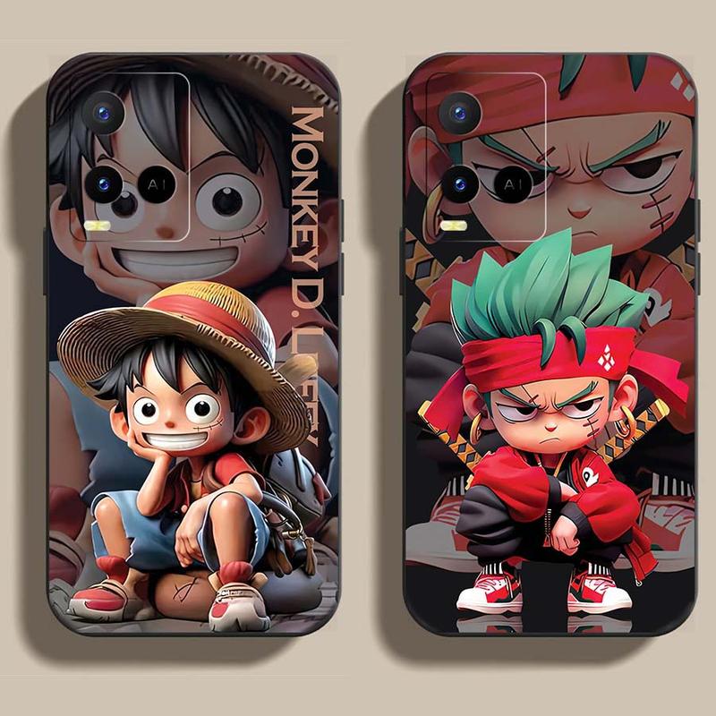 Ốp Lưng Dành Cho Vivo Y21, Y21S, T1X, Y33S, V21 cạnh viền vuông, có bảo vệ camera in hình ONE PIECE, GOKU