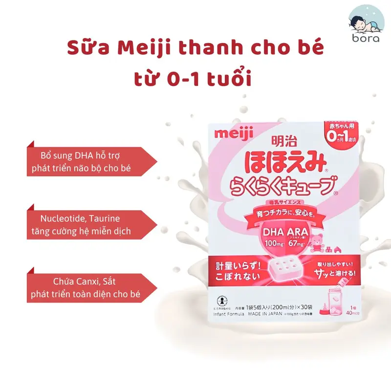 Sữa thanh Meiji số 0 nội địa Nhật dành cho bé [tách lẻ thanh 27g] 2