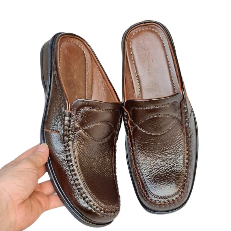 giày nam sampo trung tuổi.cho nam.đế cao su dẻo.da thật giay luoi dép đúc giày penny loafer nam