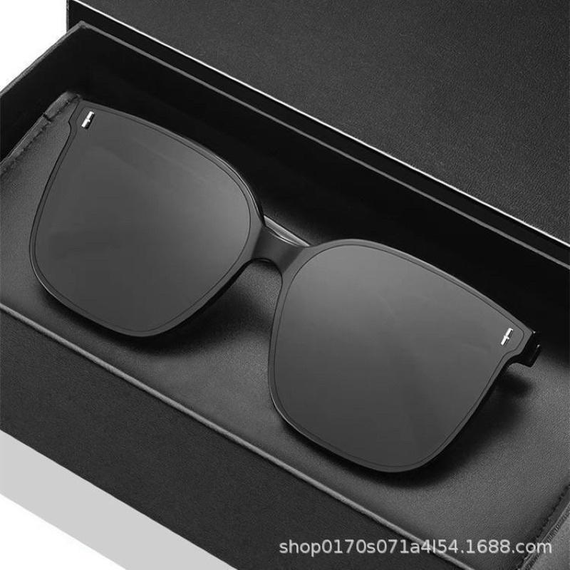 Fashion retro big square sunglasses men women Double e American trend sunglass cermin mata hitam 7