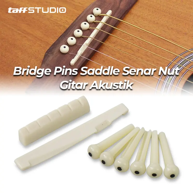 Bridge Pins Saddle Senar Nut Gitar Akustik - A009 - Beige Plastik 0