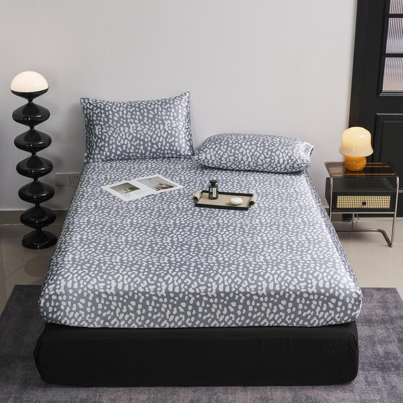 Satin Leopard Print Bedding Set, 3 Counts Including 1 Count Soft Comfortable Fitted Sheet & 2 Counts Pillowcase without Filler, Bed Linens, Room Accessories Bedding Supplies for Home Hotel, Bedroom Decor, Gift for Summer 4