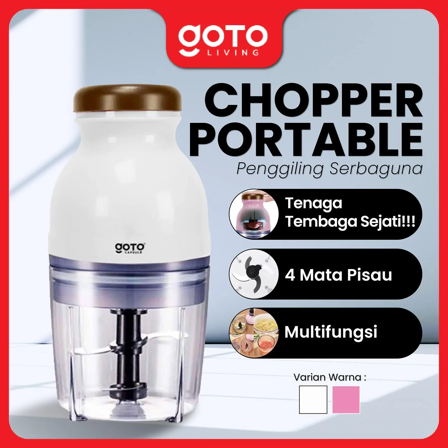 (Promo Terbatas) Goto [COD] Capsule Blender Food Chopper Kapsul Penggiling Daging Bumbu Buah