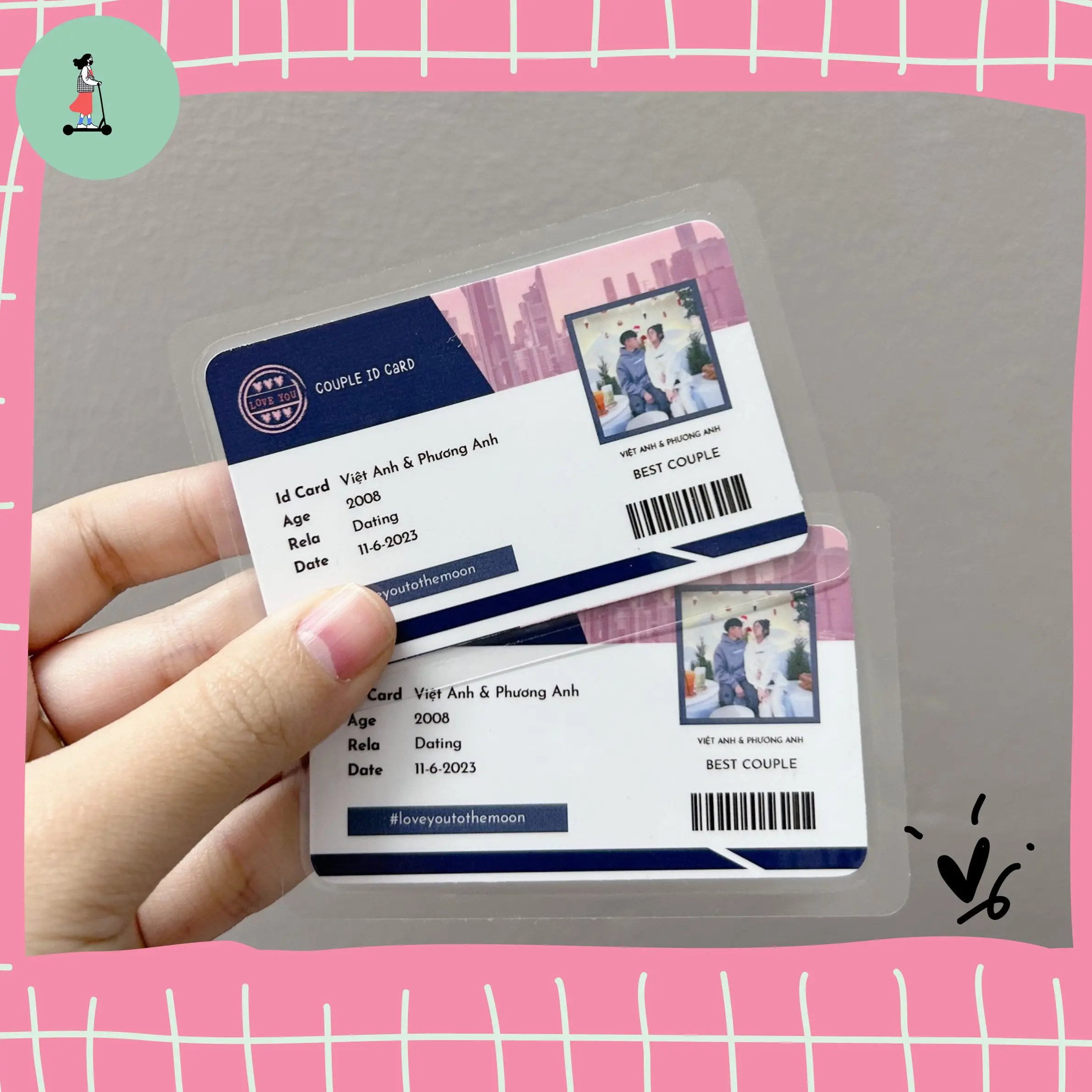 couple ID card cho cặp đôi - quà tặng bạn trai bạn gái để ốp điện thoại và ví