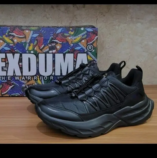 Sepatu EXDUMA SUPER BLACK BROTHERHOOD SEPATU RUNNING SEPATU KETS TERBARU Kerja Olahraga Sneakers Pria Sport Kasual Hitam 2