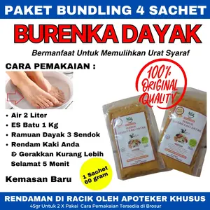 BUNDLING 4 Sachet BURENKA SERBUK RAMUAN RENDAMAN KAKI DAYAK SOLO (60g)