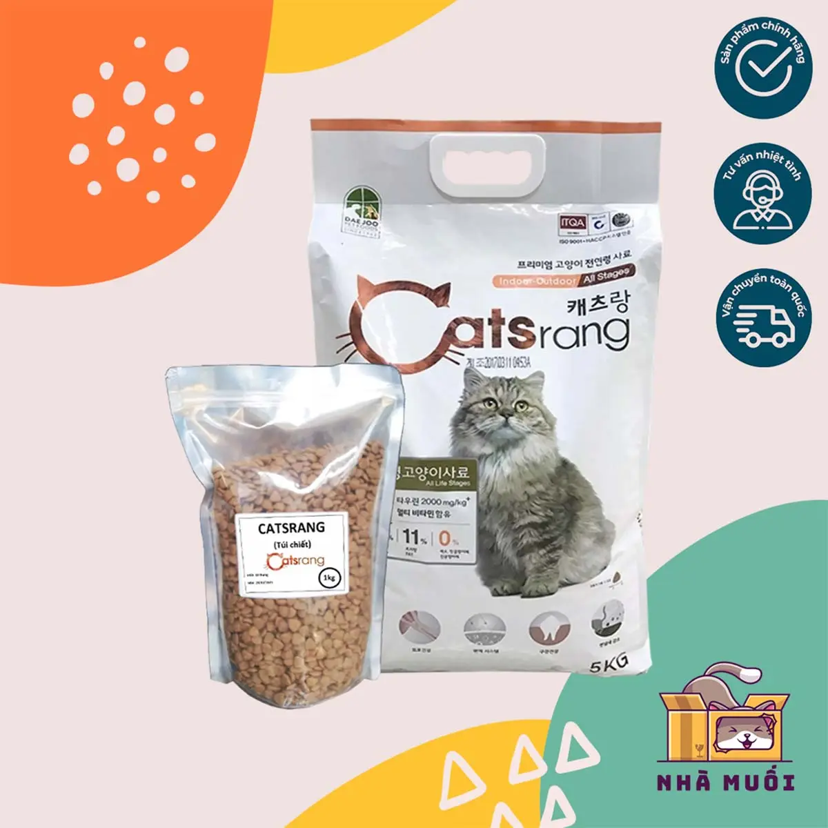 [TÚI CHIẾT 1KG] Thức ăn cho mèo mọi lứa tuổi CATSRANG tăng cường hệ miễn dịch, giảm mùi hôi khó chịu