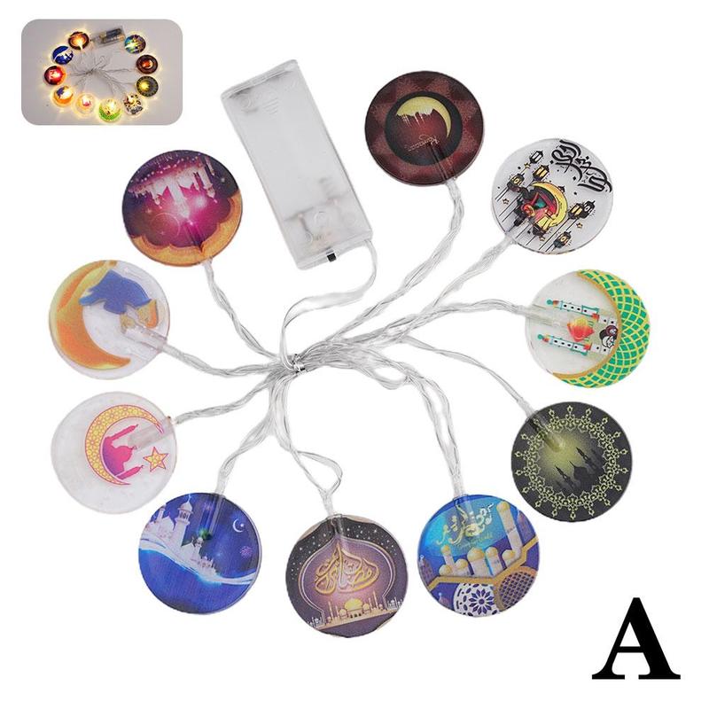 Product Introduction of LED Lights String Middle East Moon Castle Lamp Muslim Eid Al Adha Decorative Lights Colorful Decorative Paintings Plug In Small Light Warm Yellow Light Ramadan 46