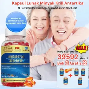 【Paket Diskon】Permen Gel Minyak Krill Antartika 60 buah/Kapsul Minyak Krill Antartika/Astaxanthin Kapsul/Arctic phosphorus fish oil supplement/Norwegian Krill Fish Oil Meningkatkan Sirkulasi Darah/0 sukrosa(Promosi beli 1 gratis 2）Permen Gel Mi