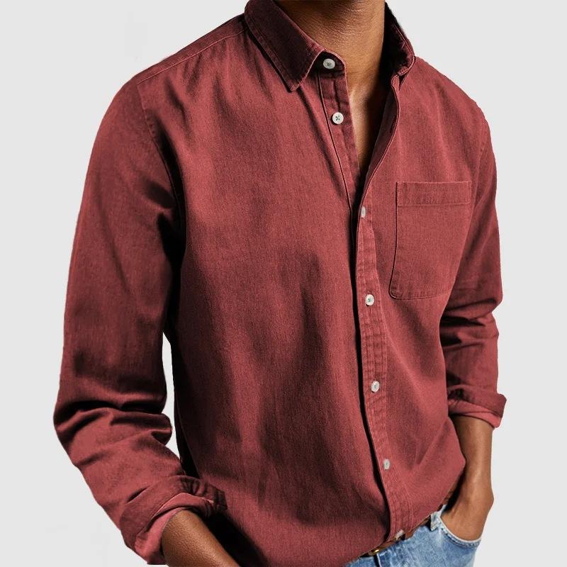 Product Introduction of 2024 Simple Men's Shirt New Long Sleeve Lapel Men's Shirt, Cashmere Material Skin-Friendly 10
