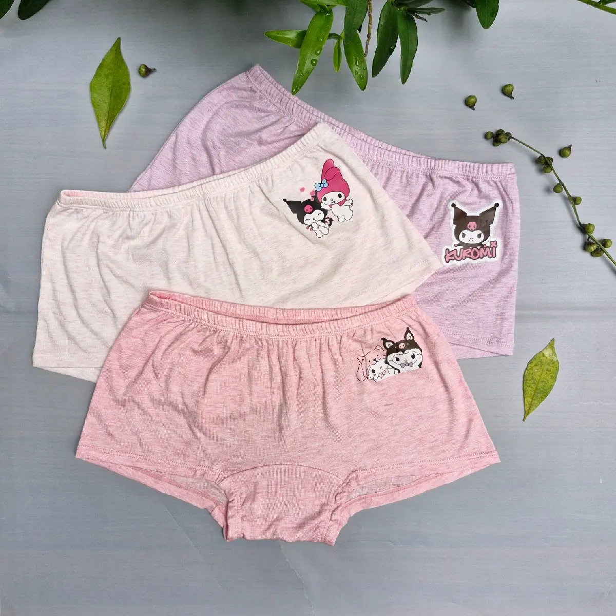 Set 3 chip đùi bé gái vải sợi tre và sợi sồi hiệu G.ee