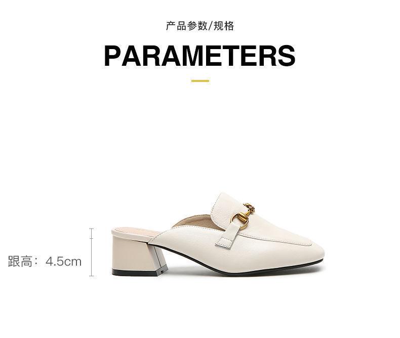Product Introduction of New 2024 New Internet Celebrity Versatile Semi Slippers Shoes Mid Heel Toe Box Half Slippers Women's Summer Outdoor Fashion Muller Shoes Sandals 2