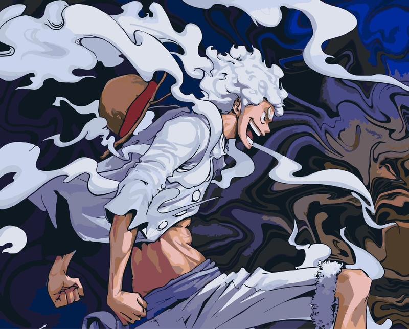 Tranh Tô mầu theo số luffy kích thước 40x50 tranh canvas kĩ thuật số Tô Màu Vẽ Tranh Diy Làm Đồ Handmade Acrylic