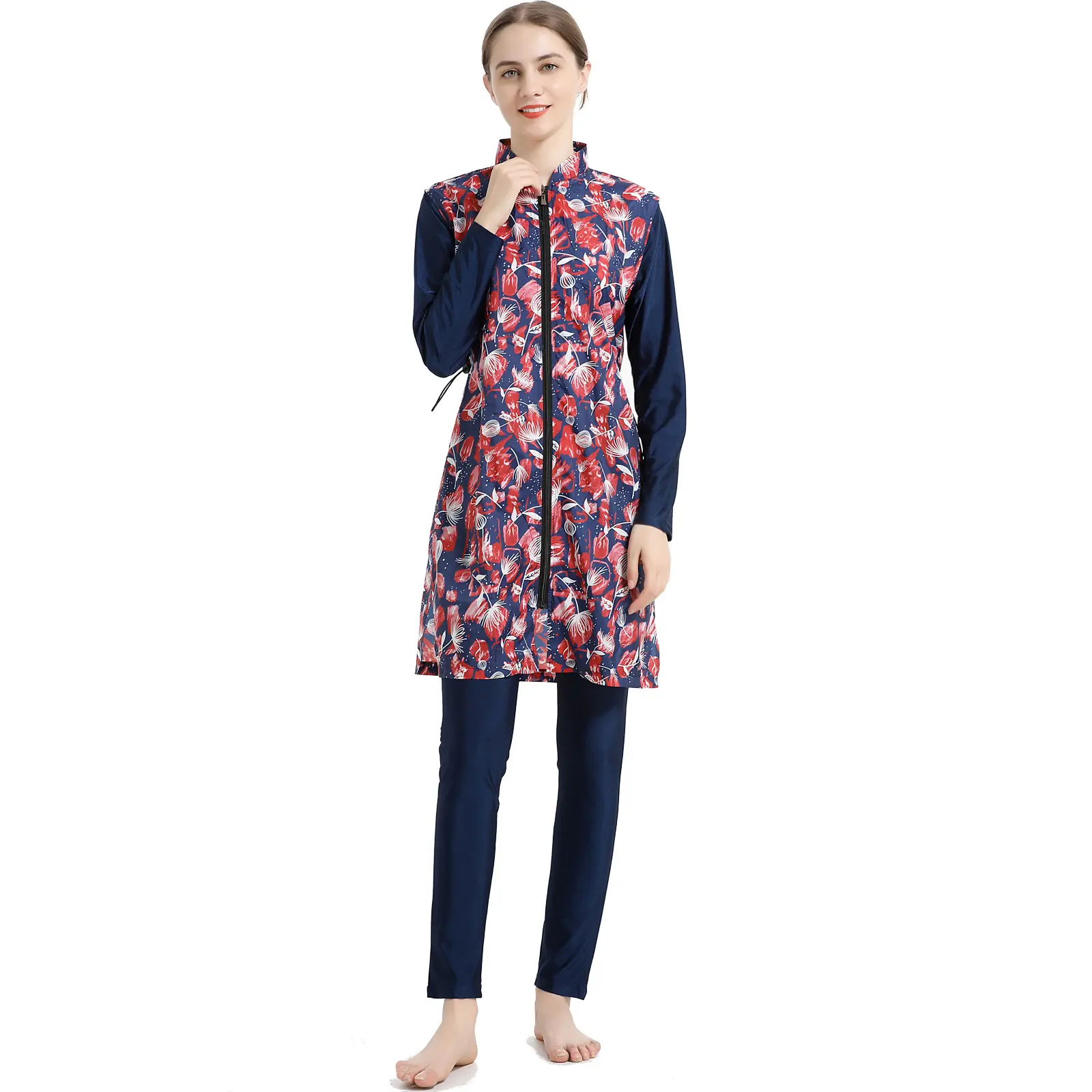 Digital Printing Muslim Swimwear Southeast Asia Conservative Three-Piece Suit Sportswear Swimming Suit