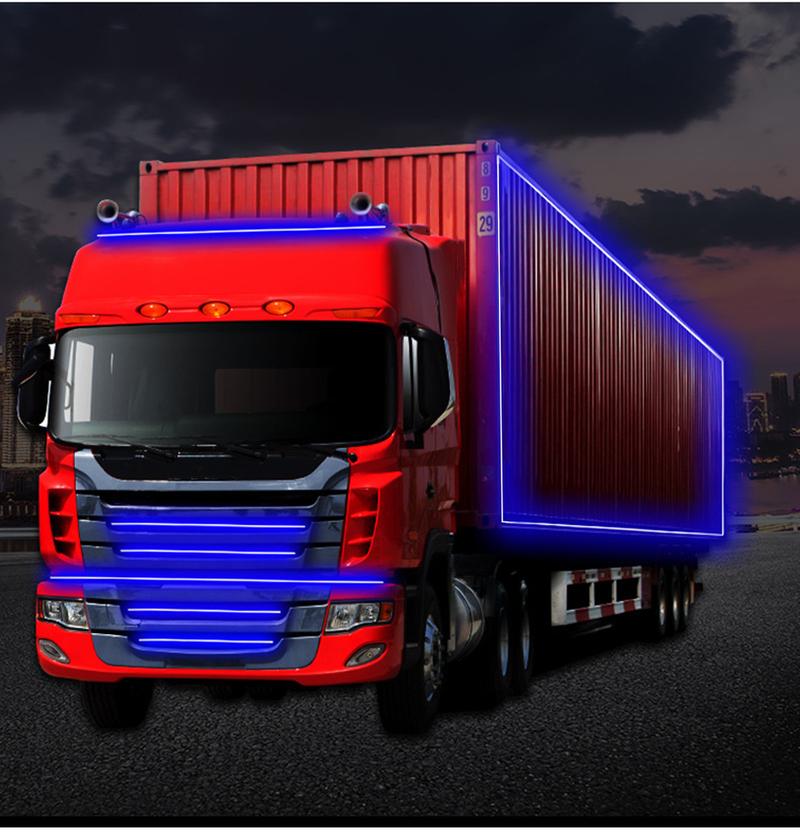 Product Introduction of MOMO Atmosphere Lamp 24V Strobe Running Streamer Strip For Car Van Truck Decoration Dynamic Colorful Led Light 27