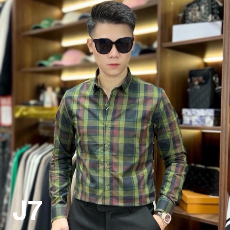 Áo Sơ Mi Sọc Caro Xanh Đỏ Nam Menwear Menswear Tre Shirt Có Cổ