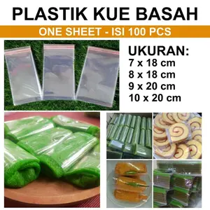 AliMaMa - PLASTIK KUE BASAH (100 PCS)- Plastic Risol Risoles Dadar Gulung Lemper OPP Gorengan Selembar Selapis Lem Seal Murah Medan Kitchenware