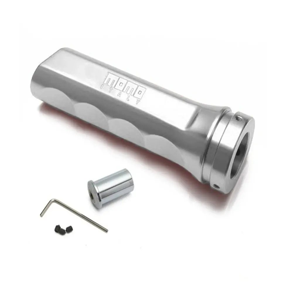 Universal Aluminum Handbrake Handle Cover – Silver Anodized, Fits Most Cars (Aspeed)