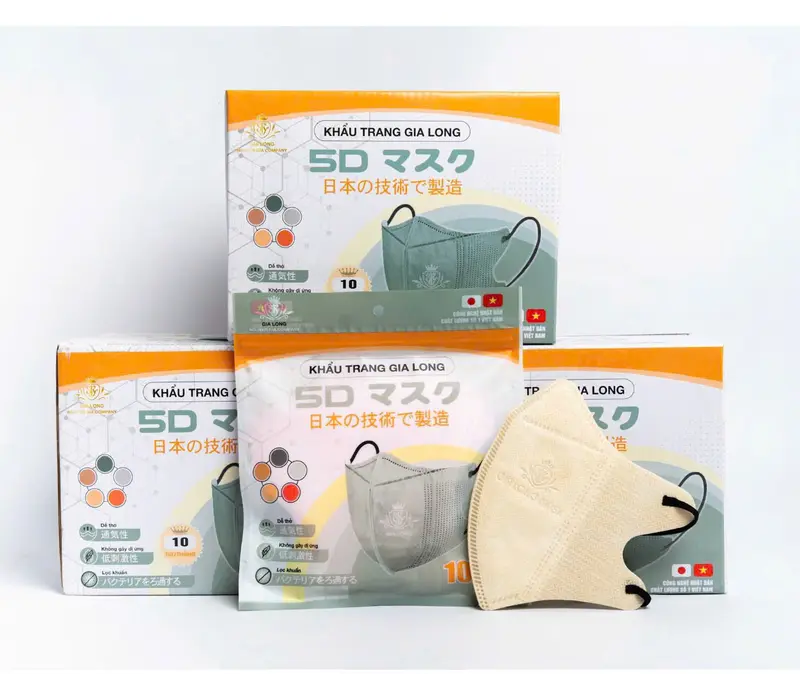 Khẩu Trang 5D Gia Long 3 Lớp, Chất Lượng Cao, Chống Bụi Mịn PM2.5, Vi Khuẩn Và Các Tác Nhân Gây Hại Trong Không Khí 7