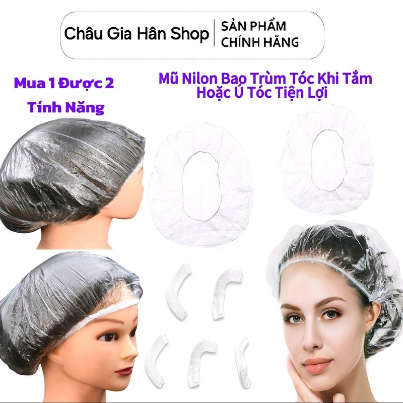 Combo 5 Túi Mũ Nilon Bao Trùm Tóc Khi Tắm Hoặc Ủ Tóc (90-100 Cái/Túi) PE - Nhựa Trong Suốt