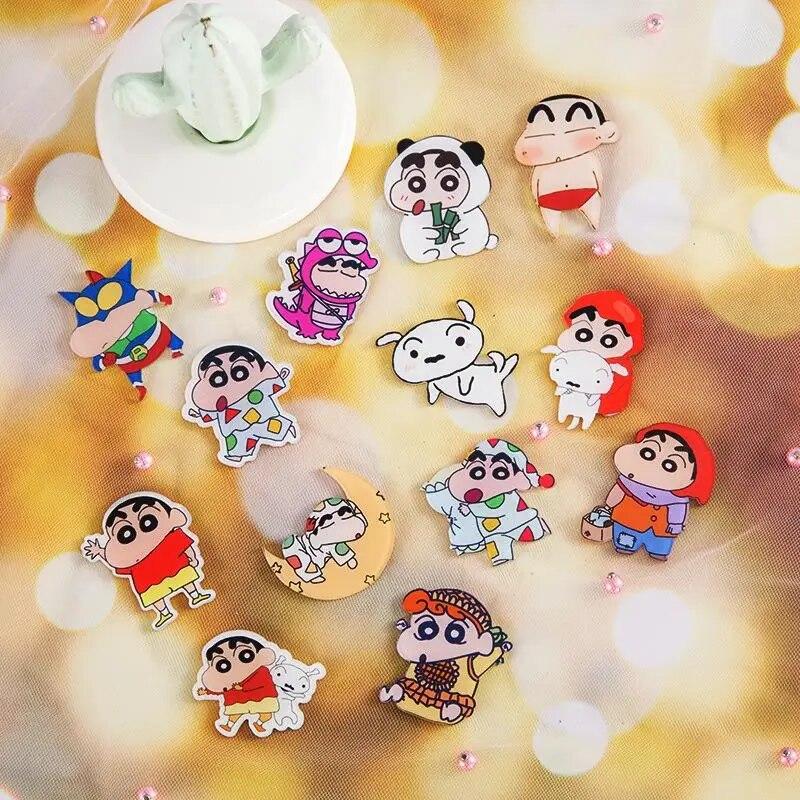 SET10 Huy Hiệu Cài Balo Ghim Cài Quần Áo Huy Hiệu Cài Áo Anime Cute Ghim Pin Cài Cặp Hình Cậu Bé Shin đồ 1k free ship