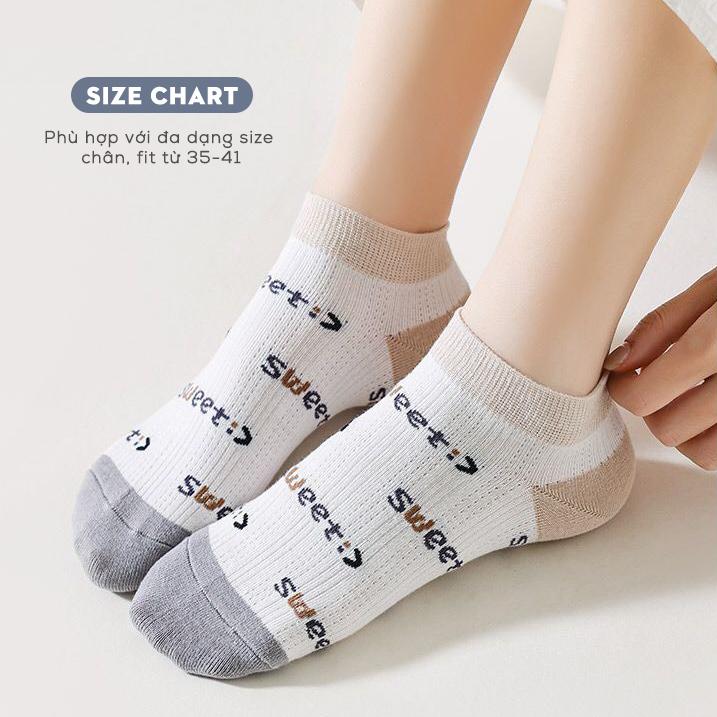 Tất cổ ngắn nữ họa tiết thêu dễ thương,vớ cổ ngắn đáng yêu dễ phối đồ - Cherry Shop 8
