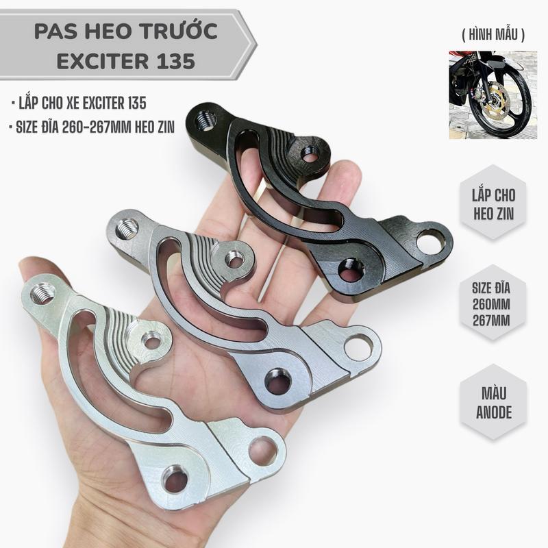 Pas heo trước Ex 135 size đĩa 260 267mm heo zin nhôm cnc nguyên khối 6061