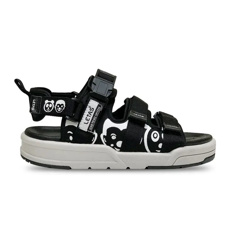 Giày Sandal Hiệu LETAS Nam Nữ 3 Quai Ngang Dán Xé Quai Hậu Tháo Rời D714 3
