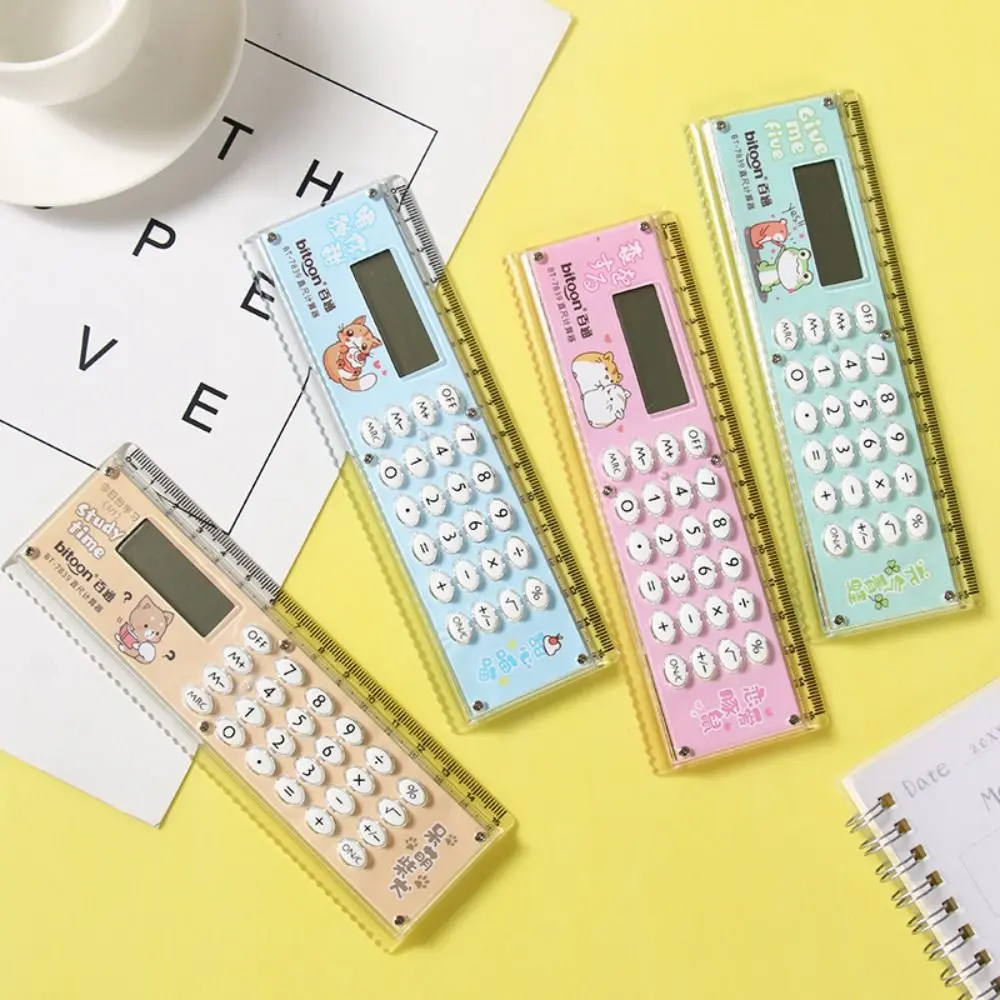 Thước Thẳng Siêu Mỏng, Văn Phòng Phẩm Cầm Tay, Dụng Cụ Vẽ Mini Kèm Máy Tính, Thước Đo Cho Trường Học Và Văn Phòng