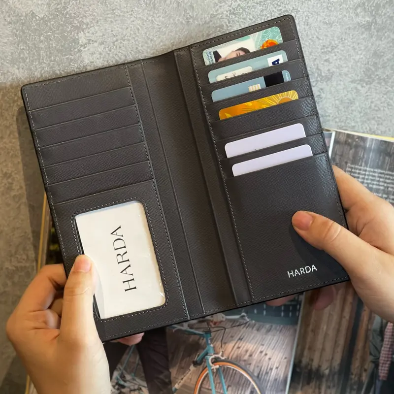 Ví Dài Bóp Dài Cầm Tay Harda - Chất Da Saffiano Wallet Nam 7
